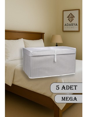 About The Perfect 5'li Kapaklı Hurç Seti 60X40X30, Gri, Mega Boy, Şık ve Pratik Saklama Çözümü