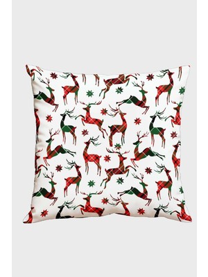 Yılbaşı Temalı Beyaz Kırlent Kılıfı, Şık ve Yeni Yıl Dekoru Için Ideal