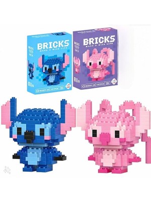 Stitch ve Angel Figür Yapboz Puzzle 2'li Set Hobi Hediye Masaüstü Süs