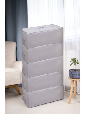 About The Perfect 5'li Orta Boy Gri Baza Altı Düzenleyici Hurç 52X28X21