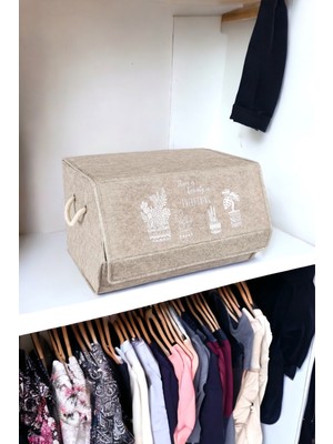 About The Perfect Kare Keçe Köşe Kapağı, Çok Amaçlı, 38X28X24CM, Krem Renk