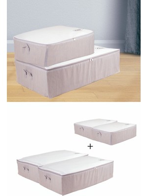 About The Perfect 4'lü 2 Mega 2 Büyük Boy Beyaz-Gri Çizgili Alt Düzenleyici Hürç