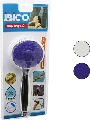 Miss Mojo Küçük Yuvarlak - Bombeli=8cm Duş Başlık Kademeli Krom Gövde-Beyaz-Renkli Zemin Sap:11.5cm