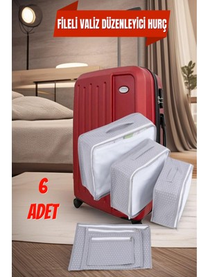 About The Perfect Gri 6'lı Fileli Valiz Düzenleyici Seti, Organize ve Şık Seyahat Çözümü