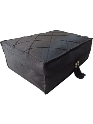 About The Perfect Şık Içi Kapitoneli Nervürlü Bohçalık Hurç, Çeyizlik, Siyah Renk