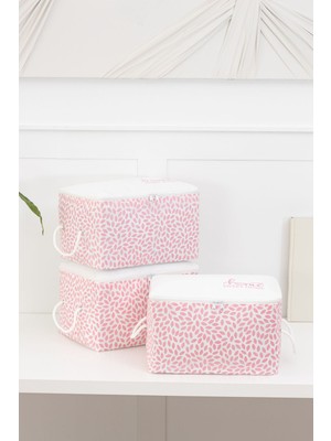 About The Perfect 3'lü Pudra Home Sweet Home Baskılı Küçük Baza Altı, Valiz Düzenleyici Hurç 30X22X18