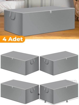 About The Perfect 4 Adet Büyük Boy Baza Altı ve Çekyat Hurcu, Antrasit Renk, 65X45X22 cm