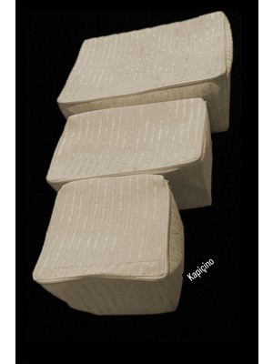 About The Perfect Çizgili ve Kadife Süngerli 3'lü Hurç Seti, Şık ve Kullanışlı Depolama Çözümü