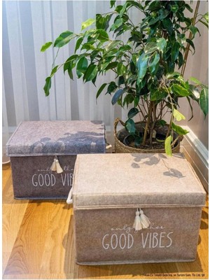 About The Perfect Gri Keçe Kapaklı Mini Kutu 35X23X23CM, Şık ve Kullanışlı Depolama Çözümü