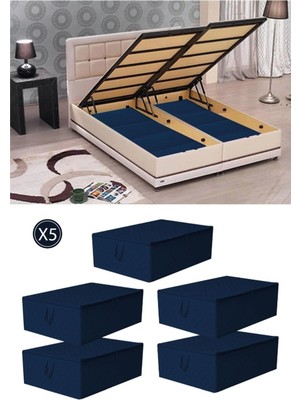 About The Perfect Lacivert Baza Altı ve Çekyat Tipi Hurç, 64X45X22 Cm, 5 Adet Set