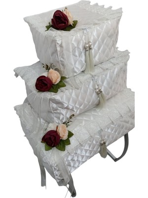 About The Perfect Eklektrikli Ekru Üçlü Çiçekli Hurç Seti, Şık ve Kullanışlı Seyahat Aksesuarı