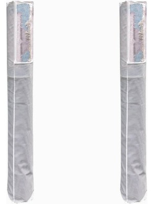 About The Perfect 2'li Gri Çizgili Pencereli Halı Saklama ve Organizer Seti