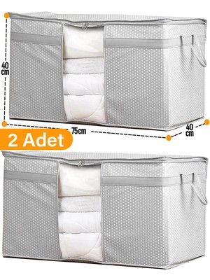 About The Perfect Gri Benekli Yastık Yorgan Hurcu 75X40X40 Cm, 2'li Set