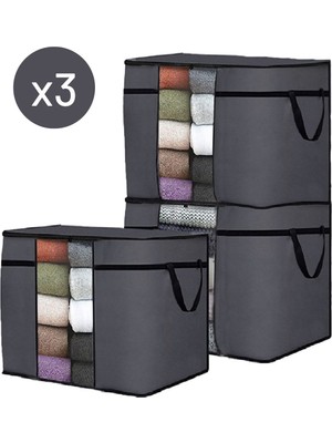 About The Perfect 3'lü Antrasit Gri Yorgan ve Yastık Hurcu Seti 70X40X40