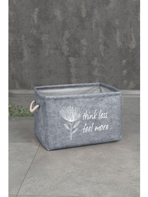 About The Perfect Geniş Çok Amaçlı Keçe Düzenleyici, Kulplu, Dikdörtgen, 32X23X23CM, Gri