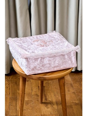 About The Perfect Pembe Kadife Incili Hurç ve Bohça, Şık ve Zarif Saklama Çözümü