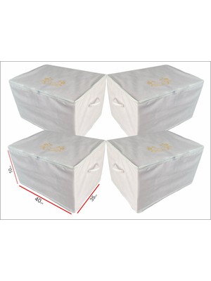 About The Perfect Bavul Içi Düzenleyici 4'lü Set, 40X35X10 Cm, Beyaz Renk