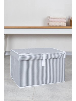 About The Perfect Gri 2'li Kapaklı Mini Kutu Hurç, 40X30X26 Cm, Şık ve Kullanışlı Depolama Çözümü