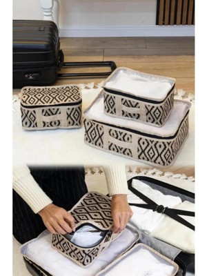 About The Perfect Kahverengi 3'lü Valiz Içi Düzenleyici Seyahat Organizeri, Pratik ve Şık Çözüm.