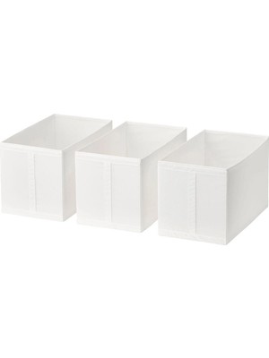 About The Perfect Beyaz 3 Parça Düzenleme Kutusu Seti, 31X55X33 Cm, Baza-Gardrop Içi Düzenleyici