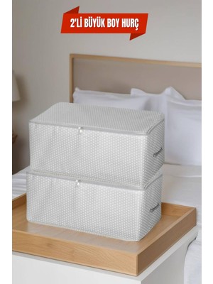 About The Perfect Iki Adet Büyük Boy Baza Altı Hurç, 62X46X22 Cm, Şık Gri Renk Seçeneğiyle