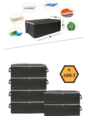 About The Perfect 6 Adet Kapitone Desenli Gri Hurç, Bazaaltı, 60X40X22, Şık ve Kullanışlı Set