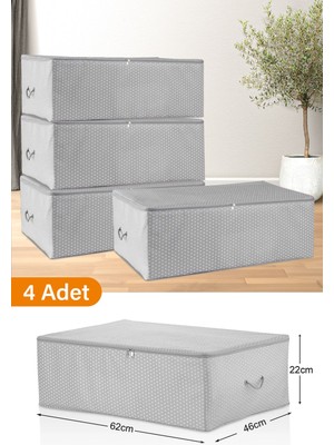 About The Perfect 4'lü Gri Benekli Mega Boy Baza Altı Hurç 74X46X22 cm