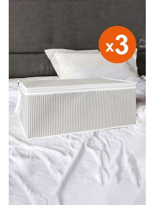 About The Perfect 3'lü Gri Kumaş Düzenleyici, Baza Altı, 45X65X22 cm