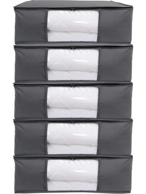 About The Perfect 5'li 70X50X25 cm Büyük Baza Altı Düzenleyici Pencereli Hurç Siyah