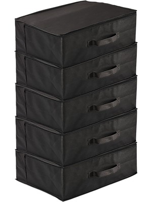 About The Perfect 5'li Organizer Set, Baza Altı ve Dolap Için, Siyah, 53X44X21 cm