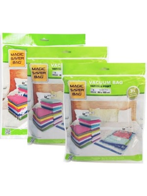 About The Perfect Şeffaf Vakumlu Hurç Seti, 3 Farklı Ebatta, Pratik ve Hafif Saklama Çözümü