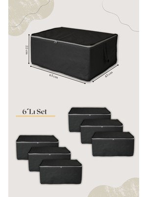 About The Perfect 6'lı Gri Büyük Boy Hurç, 65X45X22CM, Pratik ve Şık Saklama Çözümü