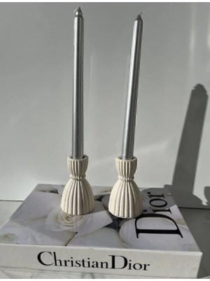 Beyaz Dekoratif Şamdan, Tealight Mumluk, Şık ve Modern Ev Aksesuarı