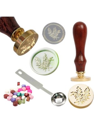 Şarap Mumu Eritme Kaşığı ve Damga Mühürü Seti, Metal, 30 Adet, Zarif Tasarım