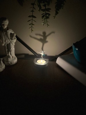 Şık Metal Mumluk, Gri Renk, Zarif ve Modern Tasarım