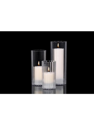 Şeffaf 3'lü Polikarbon Dekoratif Şamdan Seti, Düğün ve Organizasyonlar Için Ideal