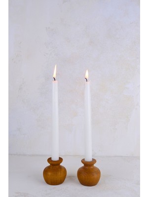 Küçük Nar Model Ahşap Şamdan Seti, Dekoratif ve Şık Tasarım