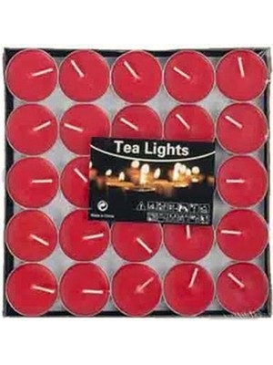 Kırmızı Tealight Mum Seti, 50'li, Sıcak ve Şık Dekoratif Mumlar
