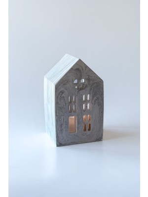 Mermer Desenli Çok Renkli Ev Tealight Mumluk, Şık ve Sıcak Atmosfer Yaratır