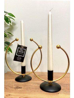 Siyah Kaplama Metal Mumluk, Paslanmaz Dolu Demir, 20-15 Cm, Çiftli Set