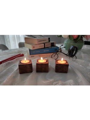 Şık Ahşap Mumluk Seti, Evinize Sıcaklık Katacak Dekorasyon Parçaları