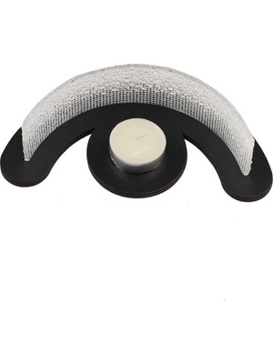 Şeffaf Camlı Siyah Dekor Mumluk No:03, Şık ve Modern Ev Aksesuarı