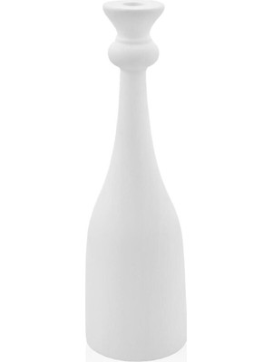 Şık Beyaz Dekoratif Mumluk 11X11X35 Cm, Sıcak ve Zarif Atmosfer Yaratır