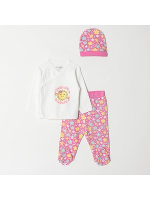 Hellobaby Kız Zıbın-Şapka-Patikli Alt Kız Bebek