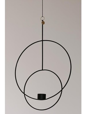 Dairesel Siyah Tekli Sarkıt Mumluk, Şık ve Modern Aydınlatma Seçeneği