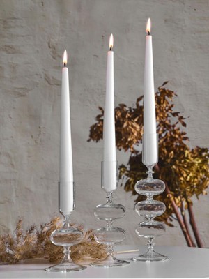 Şeffaf Üçlü Cam Şamdan Seti, Şık ve Modern Dekorasyon Için Ideal Seçim