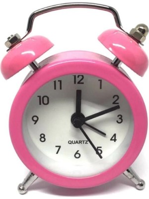Pembe Mini Masaüstü Analog Dekoratif Saat, Şık ve Kullanışlı Tasarım