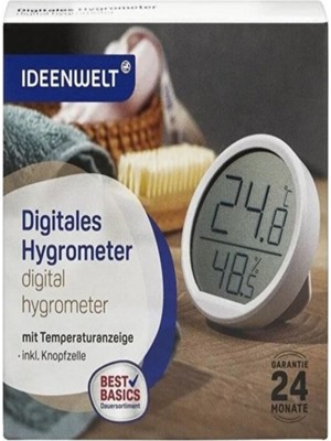 Beyaz Higrometre Nem Ölçer, Hassas ve Kullanışlı Ev ve Ofis Takip Cihazı