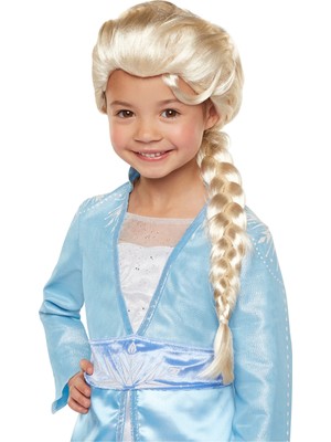 Platin Altın Dore Renk Karlar Ülkesi Elsa Frozen Peruğu Çocuk Boy