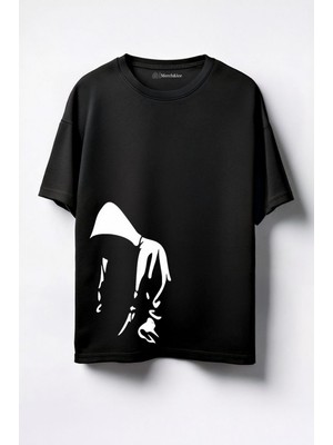Merch&ice Adam Baskılı Unisex Oversize T-Shirt Siyah